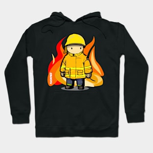 Rural Firefighter Male - Large Design (Yellow Helmet) Hoodie